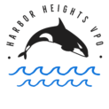 Harbor Heights VPO logo with an orca jumping into bright blue waves and the text Harbor Heights VPO above it