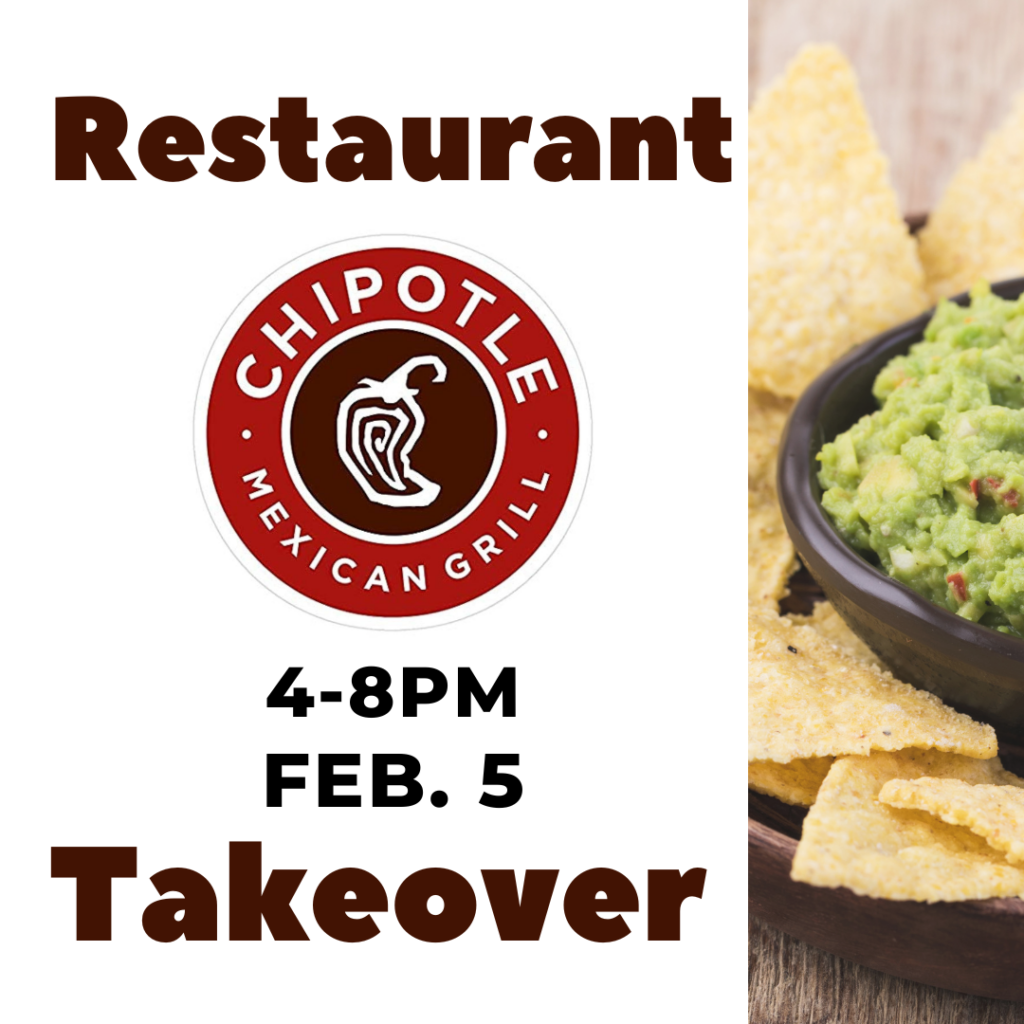 Graphic for a restaurant Takeover at Chipotle